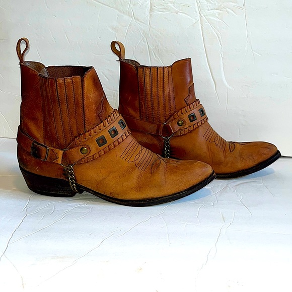 Giorgio Brutini Brown leather Cowboy boots sz 9 1/2 all leather ankle boots - Picture 2 of 13